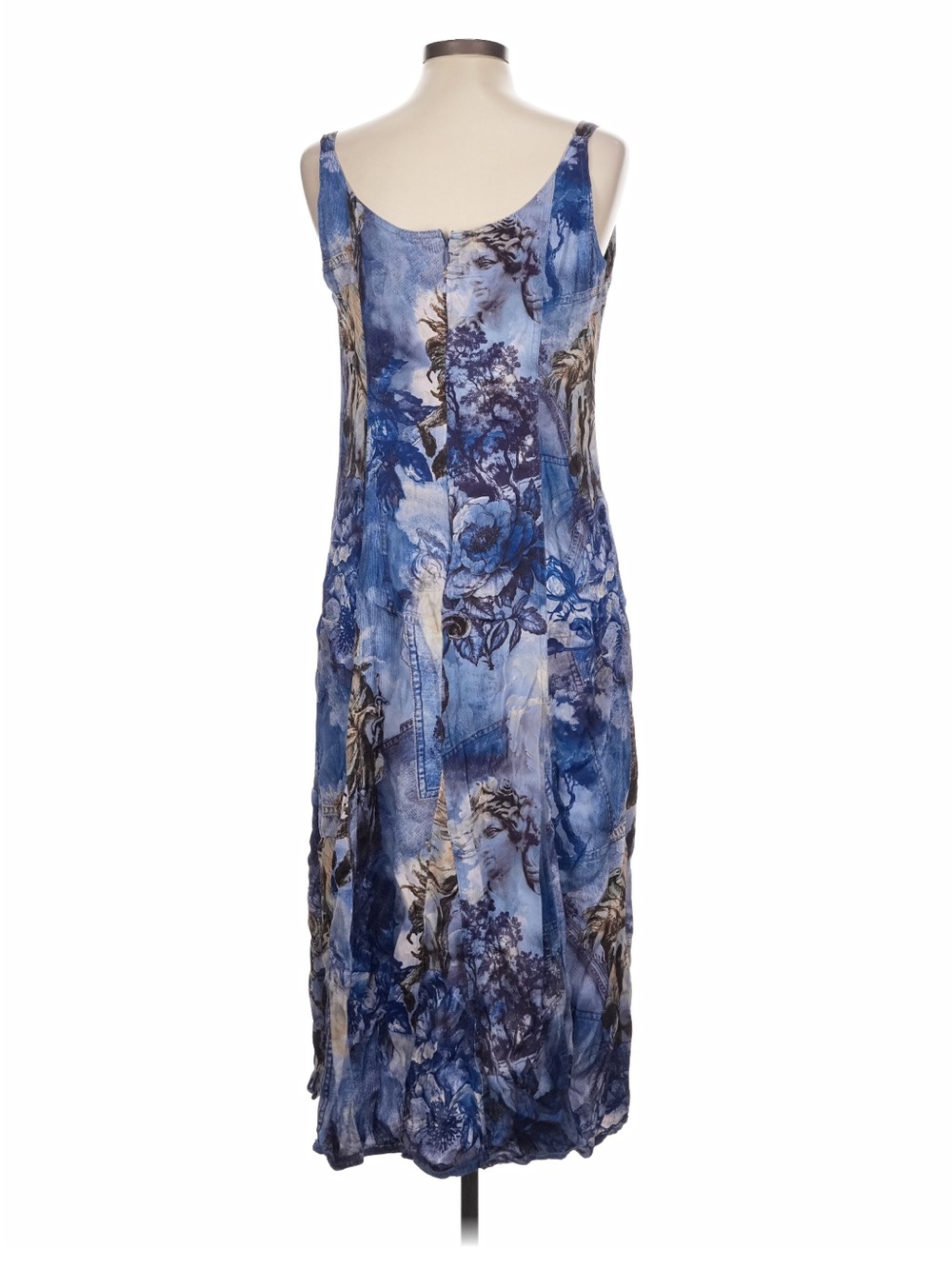 Anthropologie Pilcro Blue Patchwork Floral Print Sleeveless Midi Dress - Picture 5 of 6